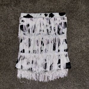 Amazon Cow print Fringe Skirt